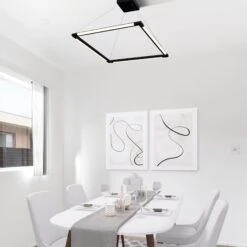 VONN LIGHTING VONN Atria VRC39104BL 24" Integrated LED ETL Certified Height Adjustable Square Chandelier, 180 Rotation Of Axes 16 VONN LIGHTING VONN Atria VRC39104BL 24" Integrated LED ETL Certified Height Adjustable Square Chandelier, 180 Rotation Of Axes -VONN LIGHTING VRC39104BL IMAGE 4