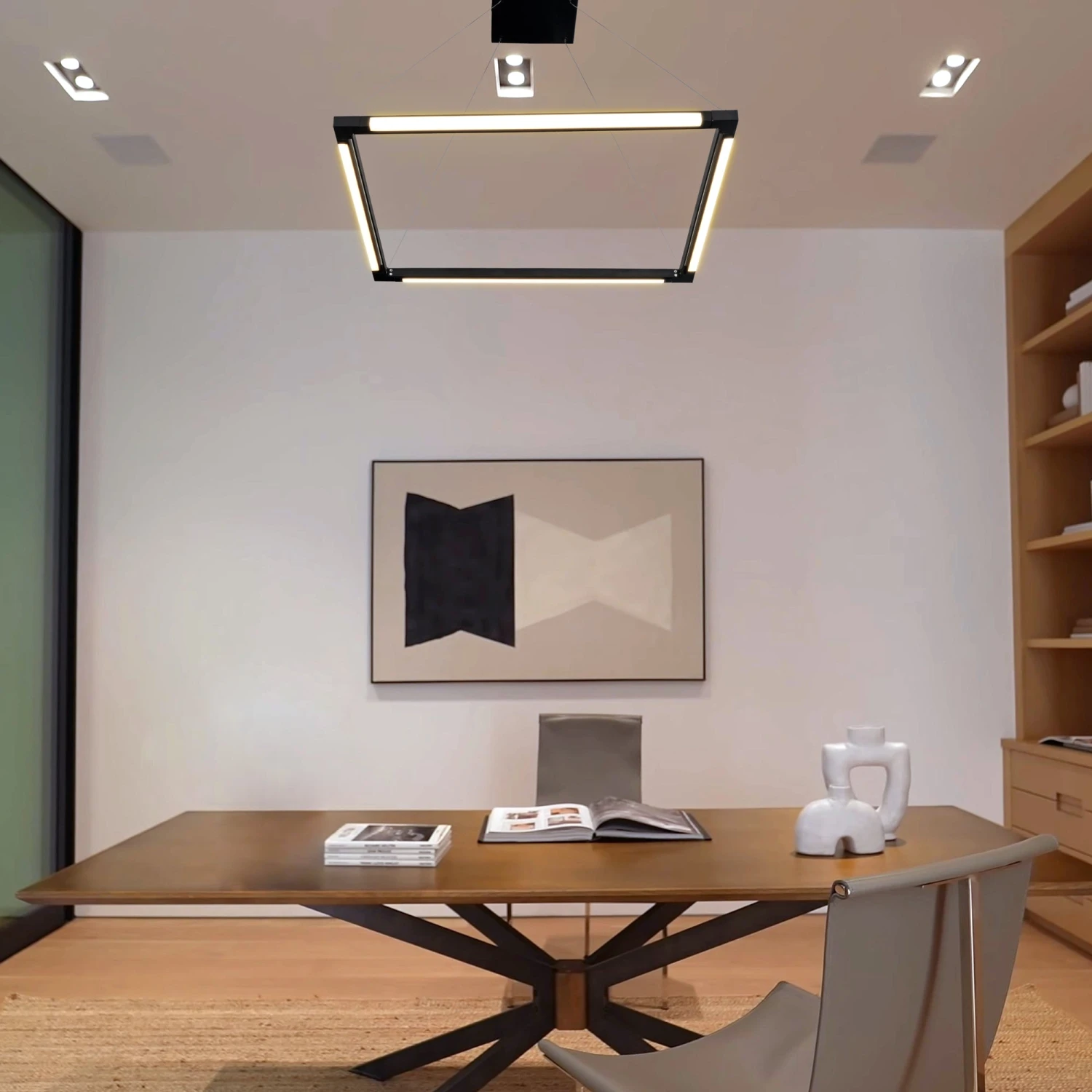 VONN LIGHTING VONN Atria VRC39104BL 24" Integrated LED ETL Certified Height Adjustable Square Chandelier, 180 Rotation Of Axes 8 VONN LIGHTING VONN Atria VRC39104BL 24" Integrated LED ETL Certified Height Adjustable Square Chandelier, 180 Rotation Of Axes - Image 6