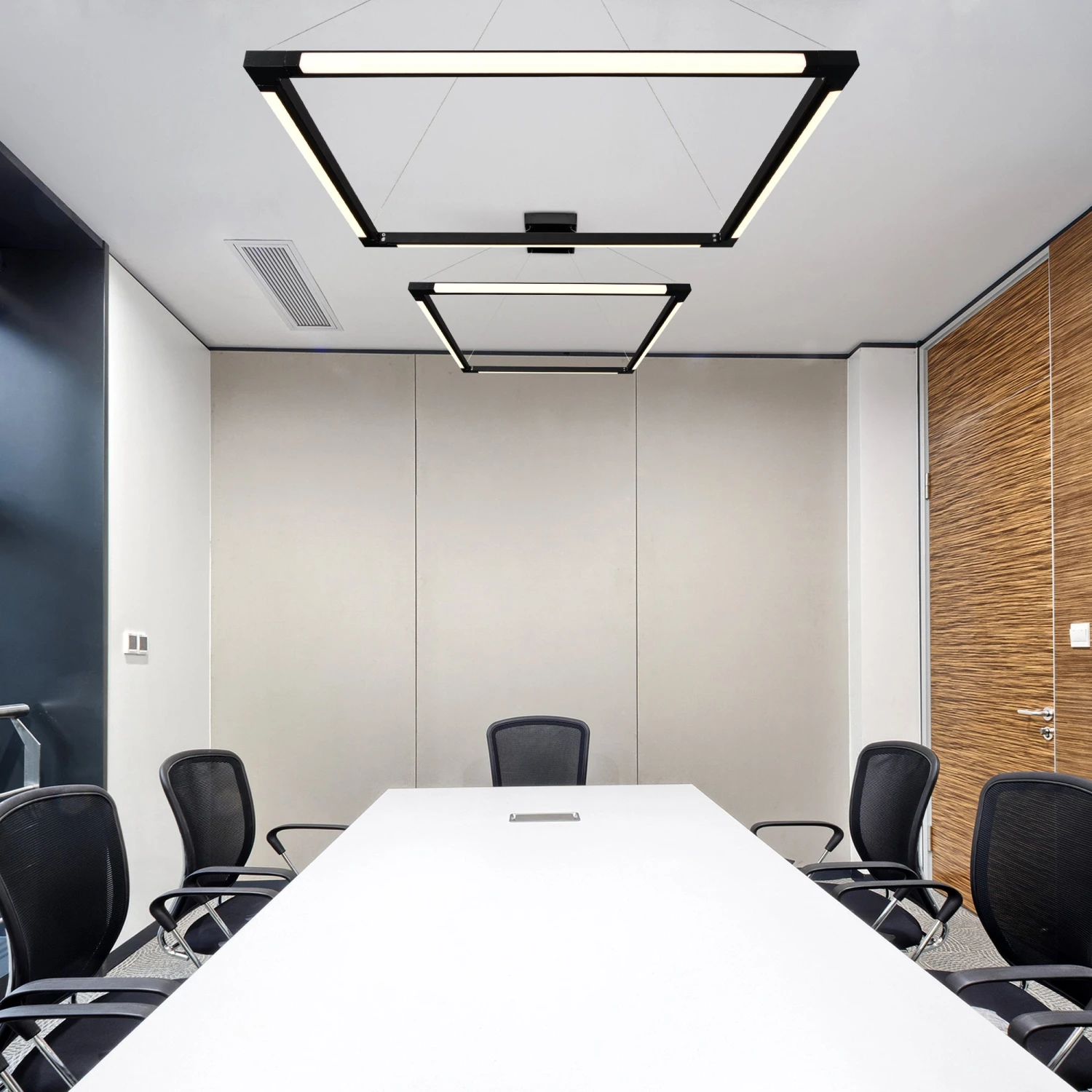 VONN LIGHTING VONN Atria VRC39104BL 24" Integrated LED ETL Certified Height Adjustable Square Chandelier, 180 Rotation Of Axes 10 VONN LIGHTING VONN Atria VRC39104BL 24" Integrated LED ETL Certified Height Adjustable Square Chandelier, 180 Rotation Of Axes - Image 8