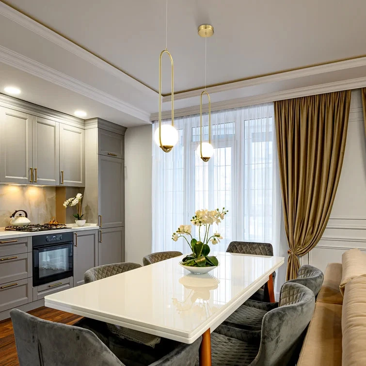 VONN LIGHTING VONN Capri VCP2105AB 7" Integrated LED ETL Certified Height Adjustable Pendant Light With Glass Shade, Antique Brass 4 VONN LIGHTING VONN Capri VCP2105AB 7" Integrated LED ETL Certified Height Adjustable Pendant Light With Glass Shade, Antique Brass - Image 2